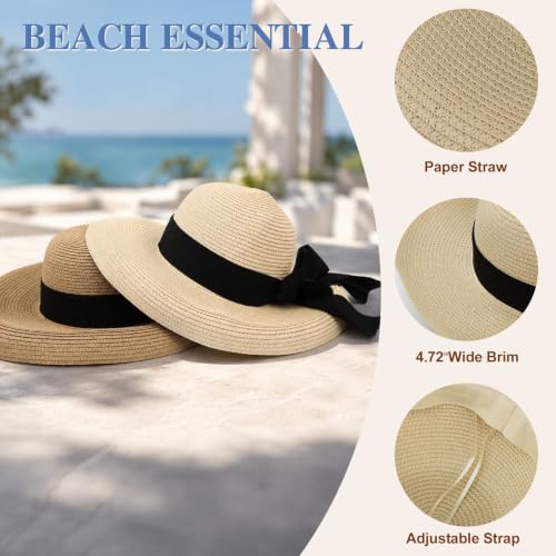 Women's Beach Straw Hat (Medium / Beige)