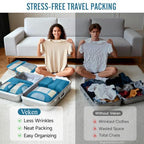 8 Set Packing Cubes for Travel Essentials (15 Ocean Blue)