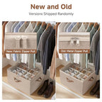 2-Pack 32-Pair Shoe Storage Organizer for Closet, Taupe (Taupe / Medium-2 Pack)