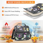 Insulated Lunch Bag Women (Floral Gray)