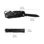 15-in-1 Stainless Steel Multitool Pocket Knife with Sheath for Hiking, Camping, Survival, Black, Pocket Size (15-in-1 / Black)