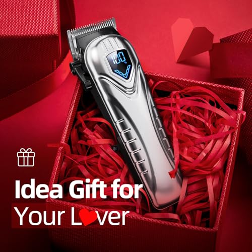 Low Noise Hair Clippers for Men & Women with 10 Color Guide Combs (Steel)