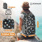 Lightweight Packable Backpack 30L (30L / D-black,floral Pattern)