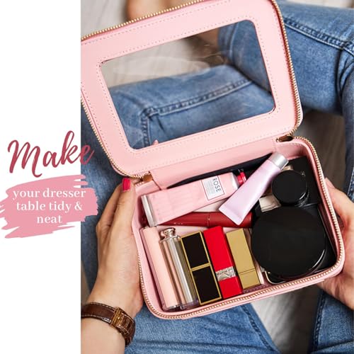 Clear Makeup Bag Organizer Set (Pink / Double Style)