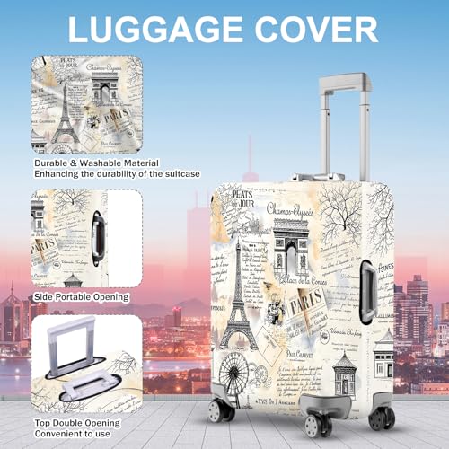 Paris Luggage Cover (#141 / S(fits 20-22inch suitcase))
