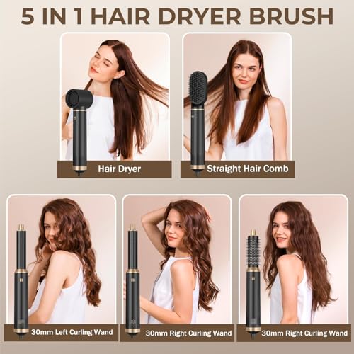 Blow Dryer Brush 5 in 1 (Dark Black)