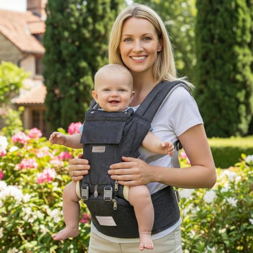 Baby Carrier Newborn to Toddler Baby Carriers with Seat Infant Baby Holder Backpack Baby Carriers Front and Back for Carrying and Hiking (Dark Grey)