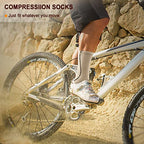 Men 6 Pack Athletic Compression Crew Socks for Running Gym Sports (7-8 / White 4134)