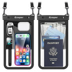 Large Waterproof Phone Pouch Up to 10" (Extra Large [10-inch] / [Black + Black] Large Waterproof Phone Pouch)