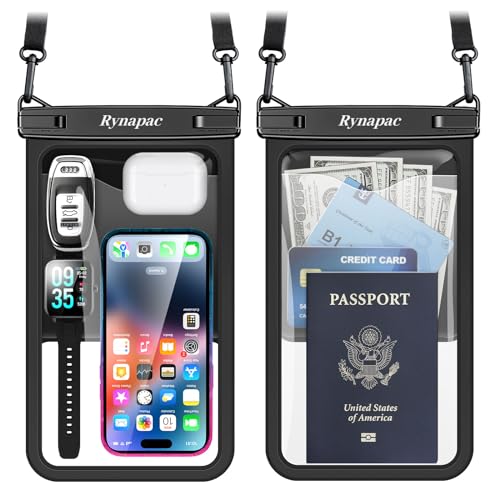 Large Waterproof Phone Pouch Up to 10" (Extra Large [10-inch] / [Black + Black] Large Waterproof Phone Pouch)