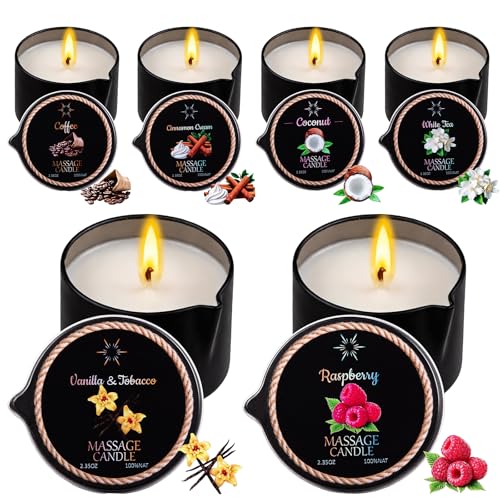 6 Pack Low Temperature Massage Oil Candle Set