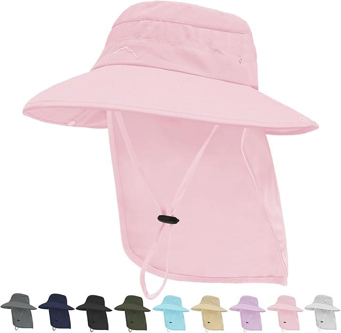 Sun Hats for Men Women, UPF50+ Protection Safari Hat, Wide Brim Fishing Hat by Rosoz