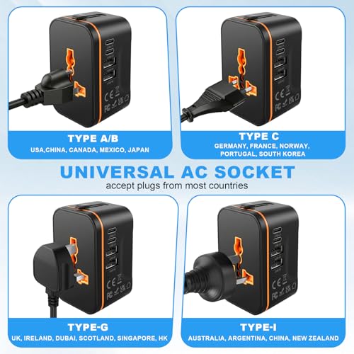 Universal Travel Adapter Worldwide (BLACK)