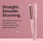 L'ANGE HAIR Straight Forward Titanium Flat Iron – 1” Floating Plates | Dual Voltage | 360° Swivel Cord | Auto Shut-Off | Safety Cool Tips | Ideal for Straightening, Curling, and Waving (Blush)