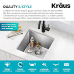 Stainless Steel 17 in 16 Gauge Undermount Kitchen Sink KHU101 (17 Inch)