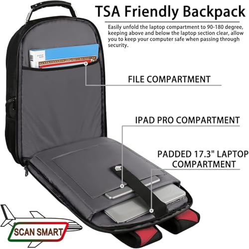 17.3 Laptop Backpack (L-red-v)