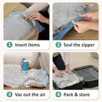 Travel Vacuum Storage Bags with Rechargeable Cordless USB Pump (Combo)