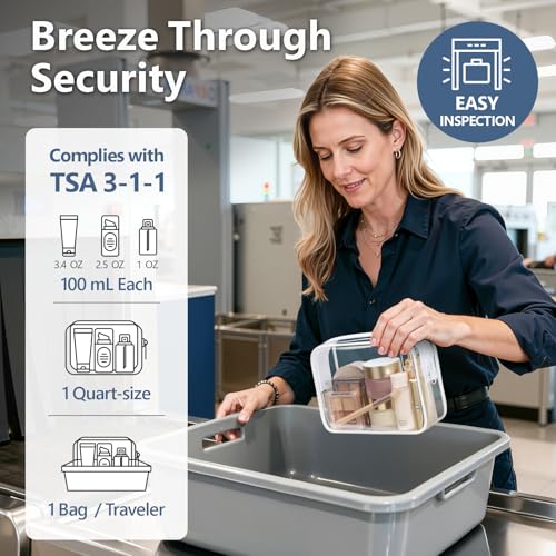 TSA Approved Toiletry Bag (Active White / Medium Set)