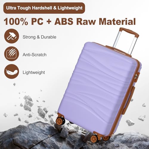 26" Medium Checked Luggage (Purple)