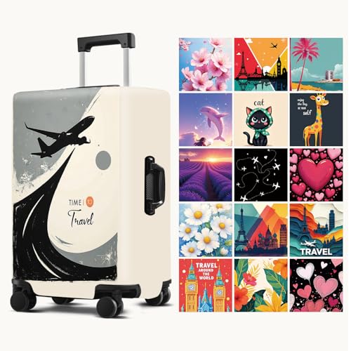 Grey Luggage Cover Washable Suitcase Protector Anti (Grey / M(fits 24-26Inch suitcase))