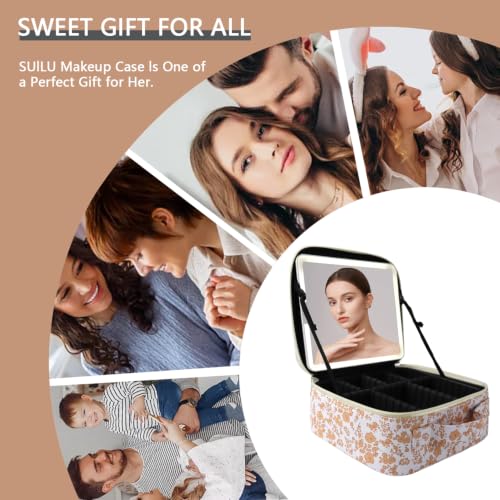 Makeup Bag with Led Mirror (Orange-1 / with LED mirror)