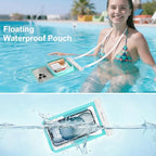 Large Waterproof Phone Pouch (Black + Green)