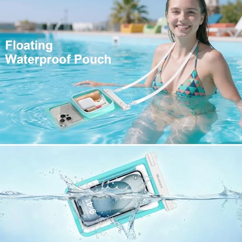 Large Waterproof Phone Pouch (Black + Green)