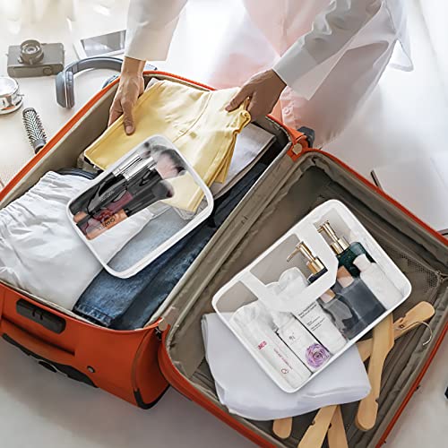 4Pcs Crystal Clear PVC Travel Toiletry Bag Kit for Women Men (4pcs White / 1 Large, 2 Medium, 1 Small)