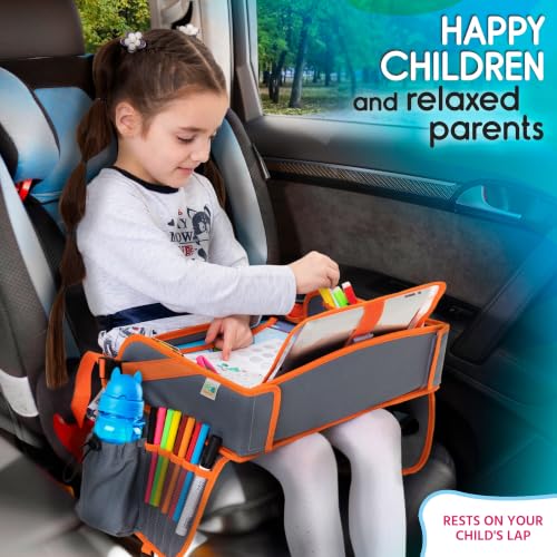 Kids Car Seat Travel Tray (ORANGE)