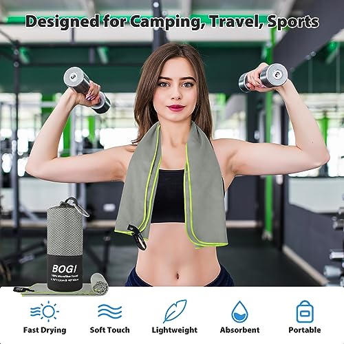 Microfiber Travel Sports Towel (Grey / M:40''x20'')