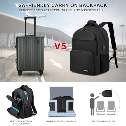 School Backpack for Teen Boys & College Students (Black / 15.6 Inch)