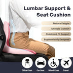 Car Seat Cushion and Lumbar Support Pillow One Piece (Pink-a / 1 Piece)