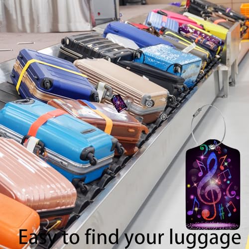 Colorful Musical Notes Luggage Tags for Suitcases (Colorful Musical Notes)