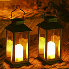 2 Pack Solar Lanterns (Black Modern)