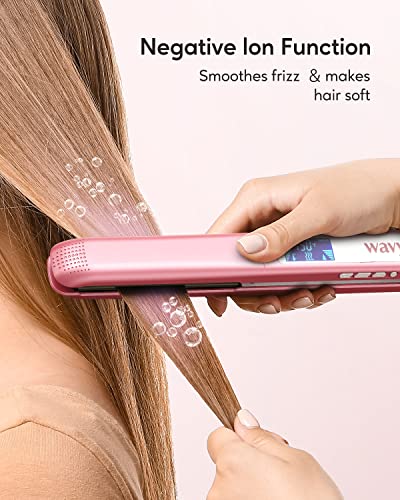 Salon Flat Iron Hair Straightener (1 inch / Bright Rose Gold)