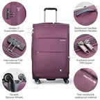 20/24/28 Inch 3 Piece Luggage Set with Spinner Wheels Expandable Luggage Large Suitcases with Wheels Softside Checked Luggage Rolling Suitcase with Lock Lightweight Travel Luggage.(Purple) (Purple / 3-Piece Set (20-Inch, 24-Inch, 28-Inch))