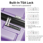Luggage Sets 3 Piece Hardshell 20" (Lt Purple / 3-Piece Set (20/24/28))