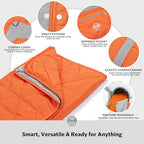 Large Waterproof Outdoor Stadium Blanket (01 - Game Day Orange)