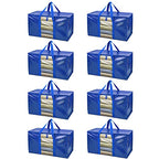8 Pack Oversized Moving Bags with Reinforced Handles (8-Pack / Blue-window)