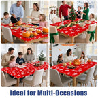 2 Pack Rectangle Spandex 6FT Elastic Fitted Christmas Tablecloth (White & Red / 72" x 30" (Rectangular))
