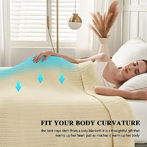 Knitted Weighted Blanket (36-cream White / 50" x 60" | 7lbs)