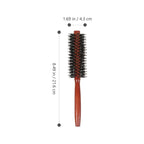 Round Boar Bristle Hair Brush 8.5 Inch Wooden Handle Curly Comb for Men and Women Styling Blow Drying Soft Hair Care