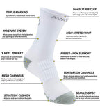 Dri tech Compression Crew Socks 15 (Small-Medium / White (4 Pairs))