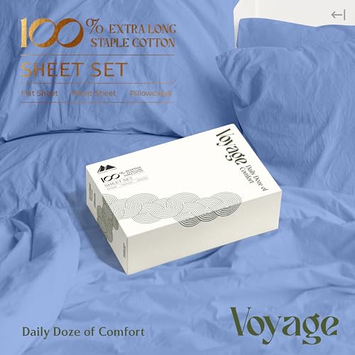 100% Egyptian Cotton King Size Sheets Set (King / 13 - Deep Blue)