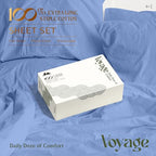 100% Egyptian Cotton King Size Sheets Set (King / 13 - Deep Blue)