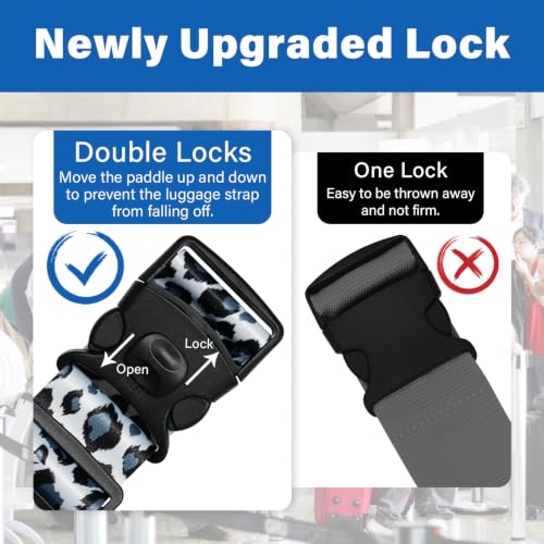 Luggage Straps for Suitcases (Black Leopard)
