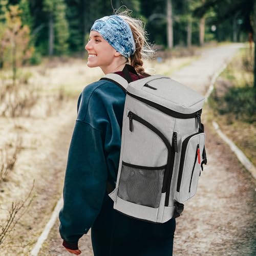 36 Cans Backpack Cooler Insulated Leakproof Soft Large Cooler Bag (Grey)