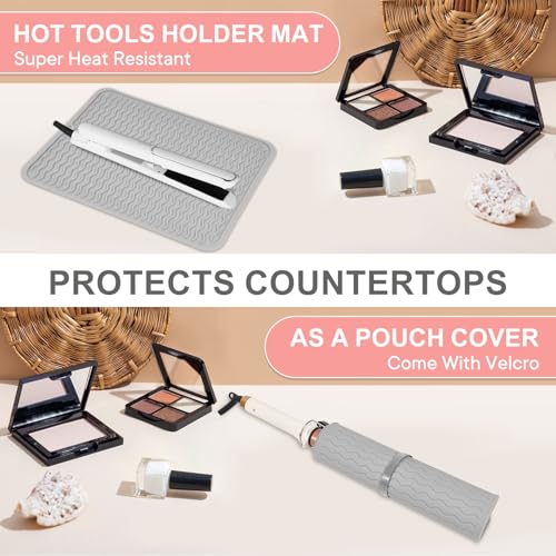 Oversize Silicone Heat Resistant Mat for Hair Tools (Grey)