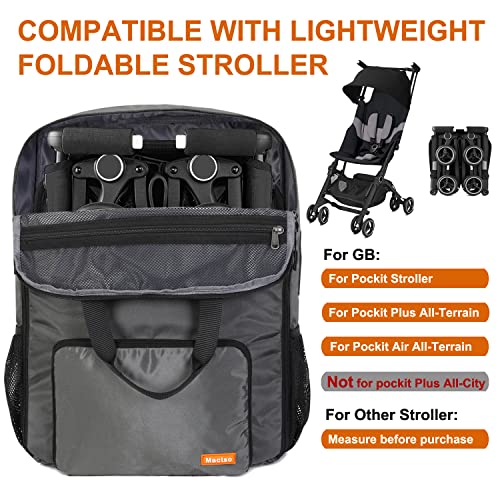 Stroller Travel Bag Compatible with GB Pockit and GB Pockit Air Plus All Terrain (Medium / Grey)