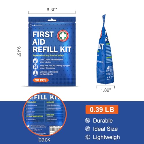 90 Pieces First Aid Refill Kit (90PCS (2 SET))